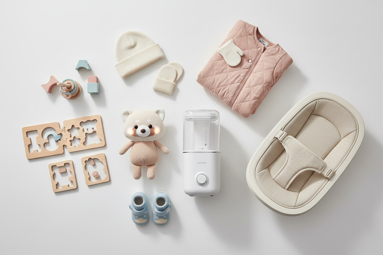 New arrivals - latest baby products including toys, clothing, and feeding essentials