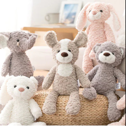 plush toys in wooden box - soft comfort toys for babies