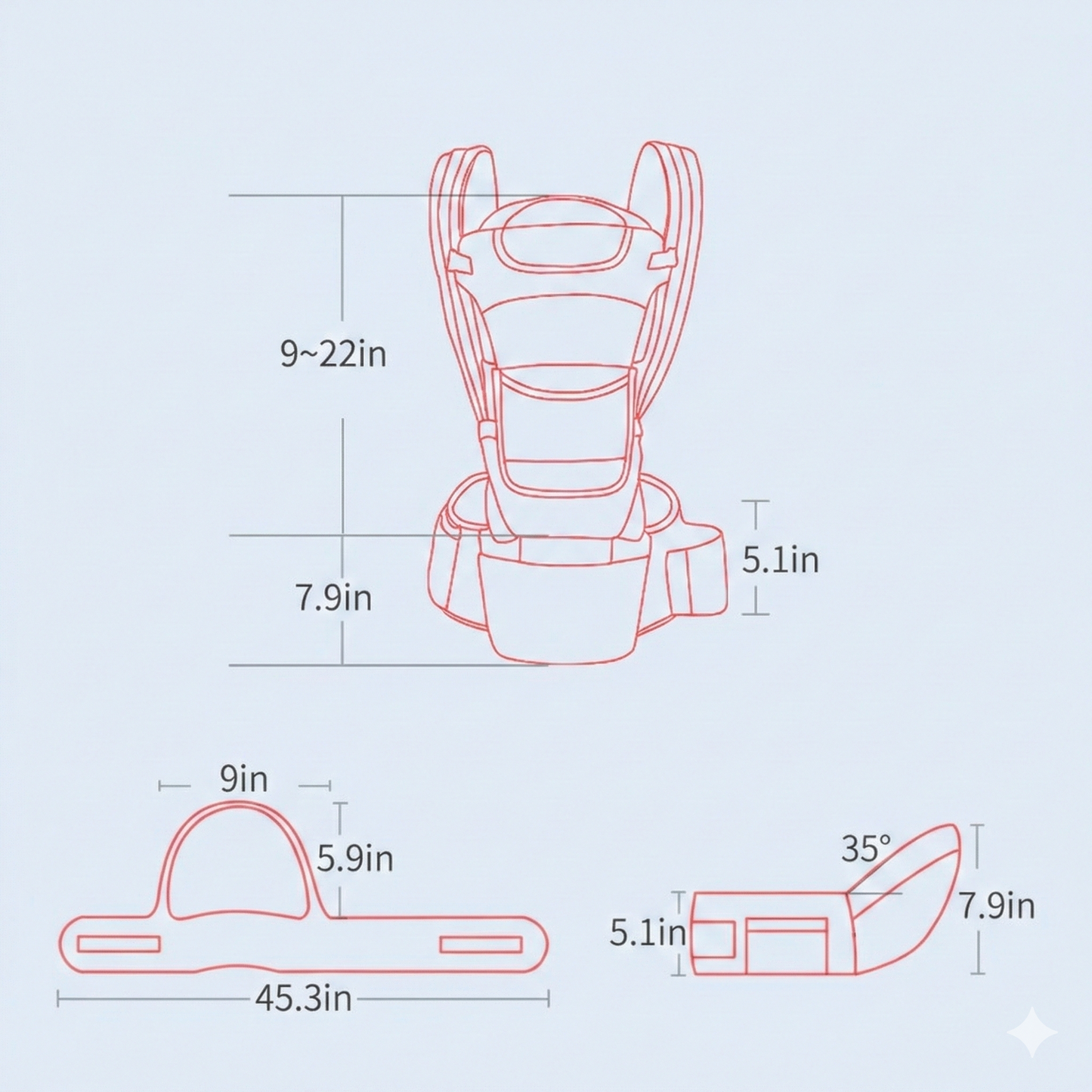 CloudRest Ergonomic Hip Carrier - 3-in-1 Convenience for Every Parent - BabyGears