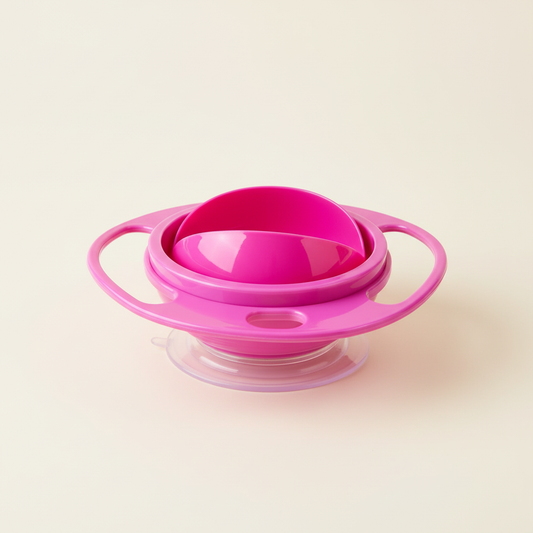 Bright pink baby suction bowl