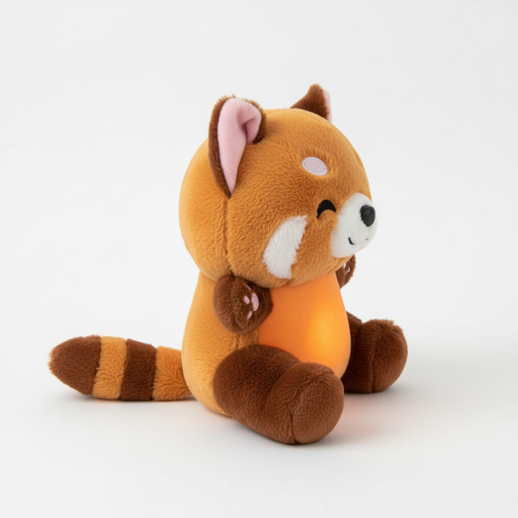 Red Panda Plush Toy with Musical Lights & Breathing