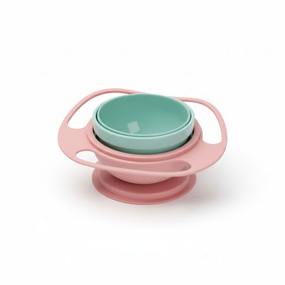 Pink and mint green baby suction bowl