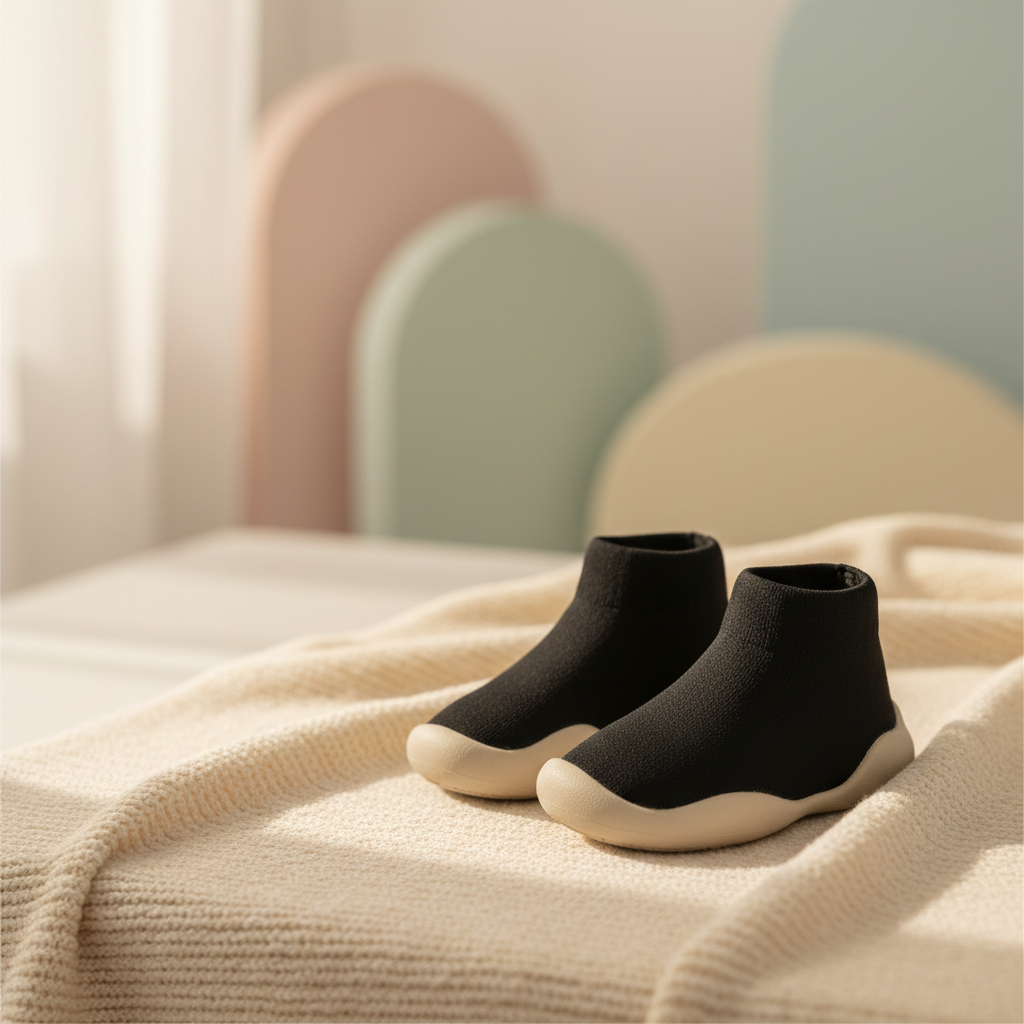 Premium Black Baby Shoes Lifestyle