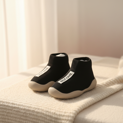 Premium Black Baby Shoes with Label