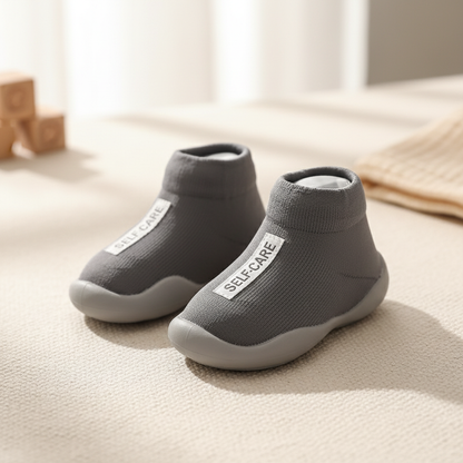 Premium Gray Baby Shoes with Label
