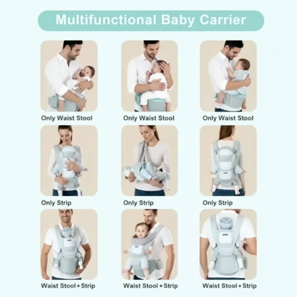 Premium Quality Multifunctional PositionsAll-Season Baby Carrier & Hip Seat BabyGears