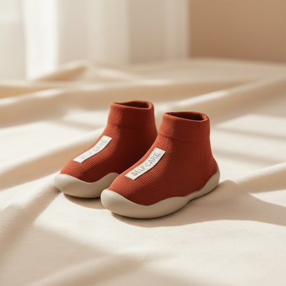 Premium Rust Baby Shoes with Label